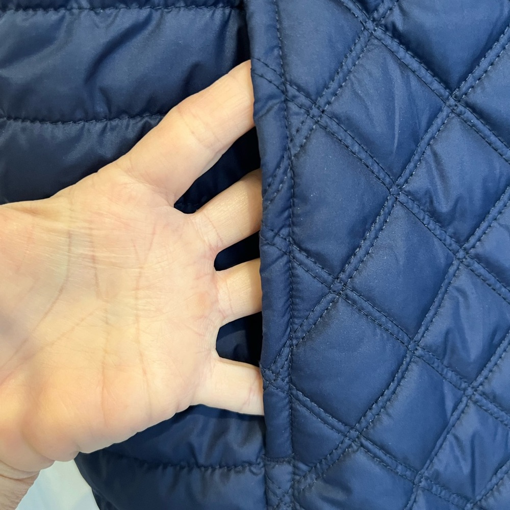 Navy puffed vest.  Non smoker.  Great condition.